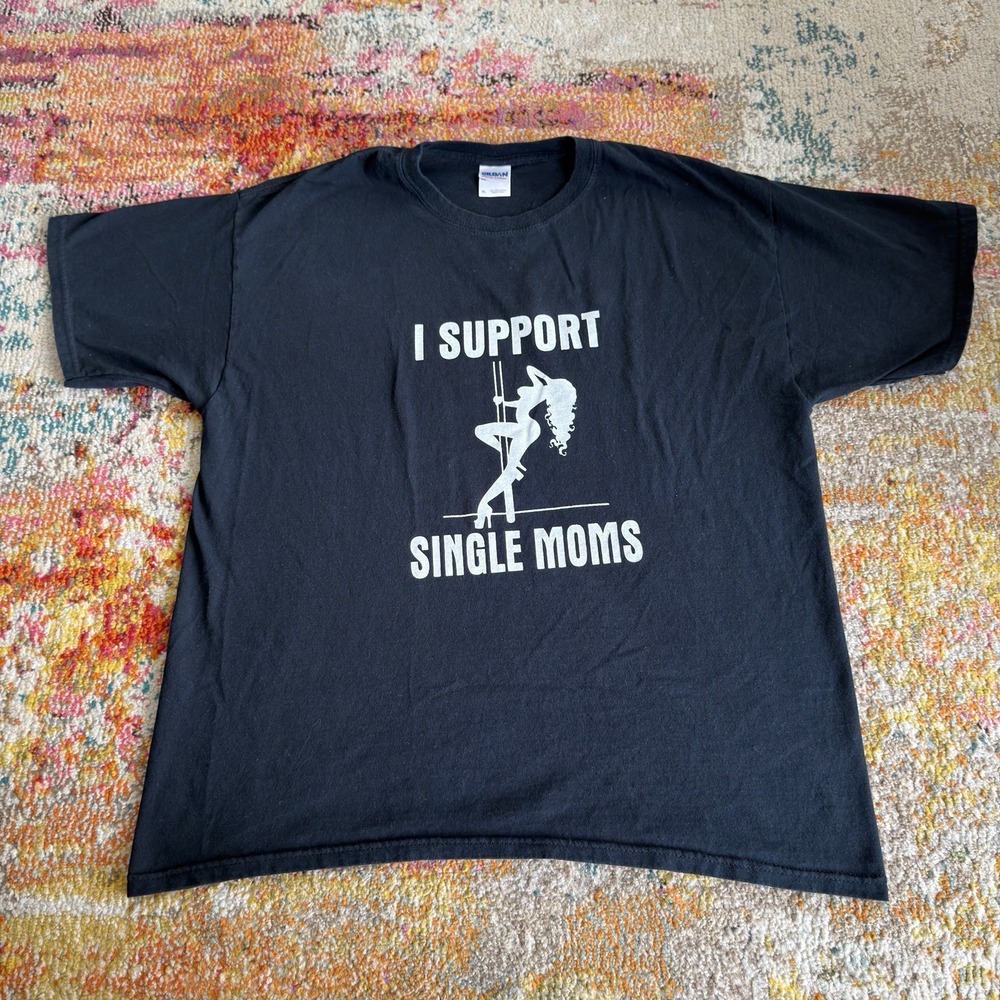 I Support Single Moms Y2K Vintage Graphic Tee XL